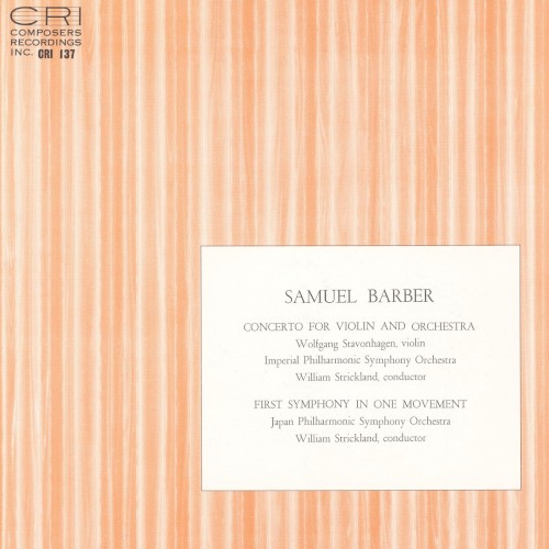 Concerto for Violin and Orchestra / First Symphony in One Movement