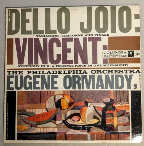 Dello Joio: Variations, Chaconne and Finale / Vincent: Symphony in D